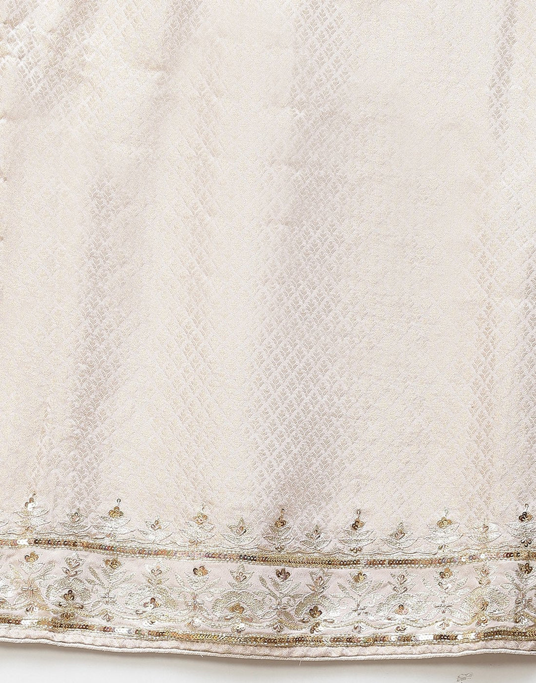 Printed Banarasi Suit Piece With Embroidered Organza Dupatta