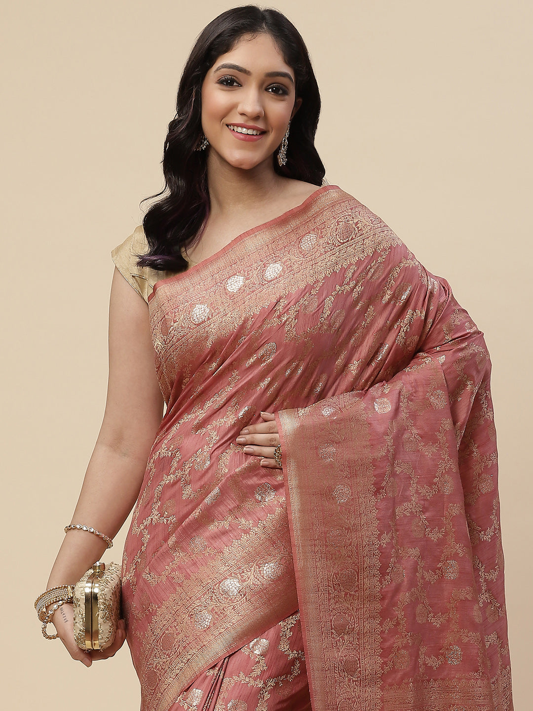 Zari Jaal Handloom Woven Saree