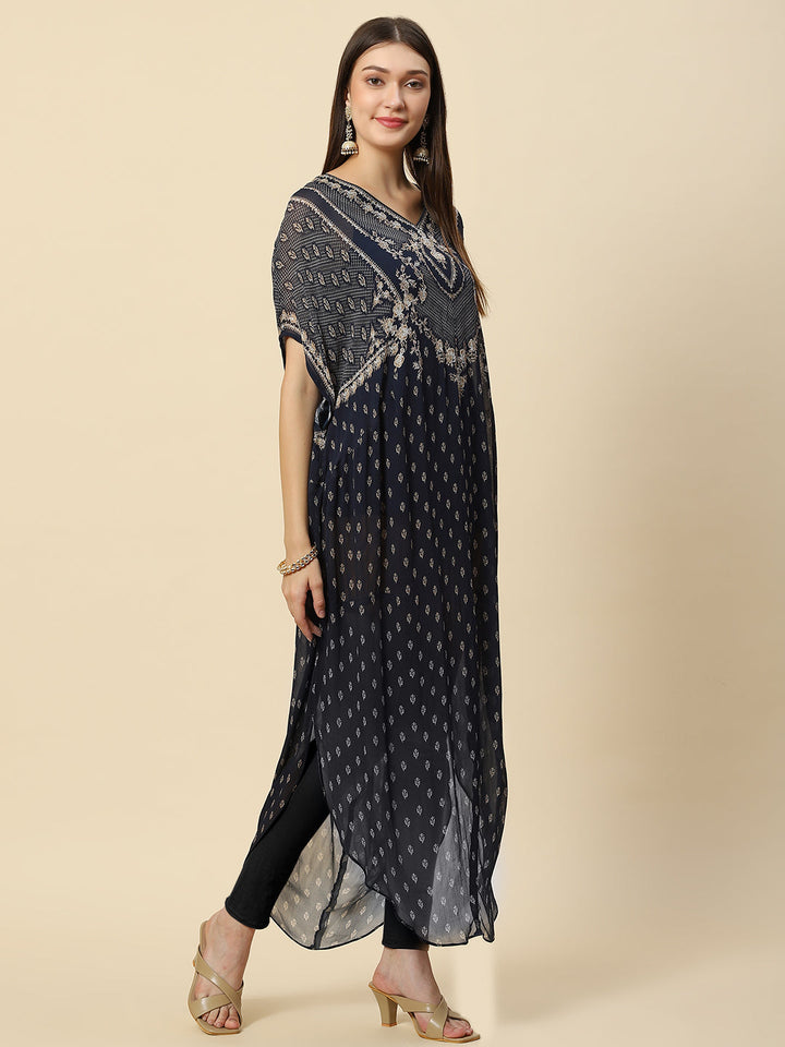 Digital Printed Georgette Kaftan Kurta