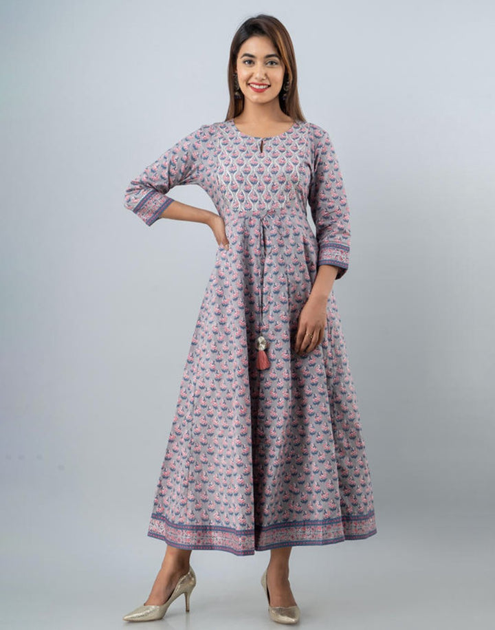 Printed Cotton Anarkali Kurti
