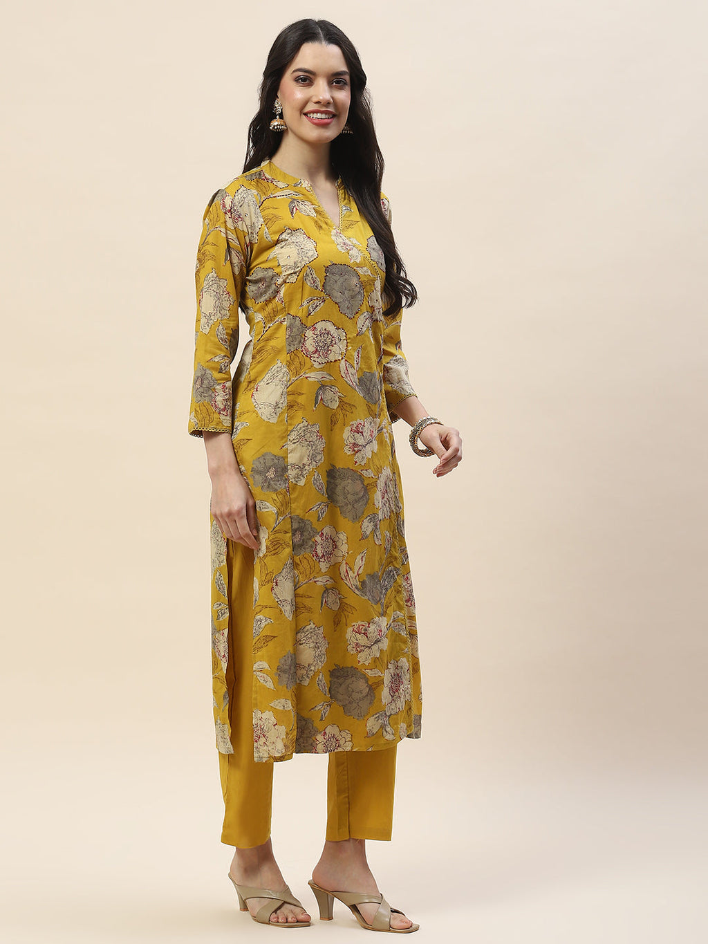 Printed Cotton Kurta With Pants
