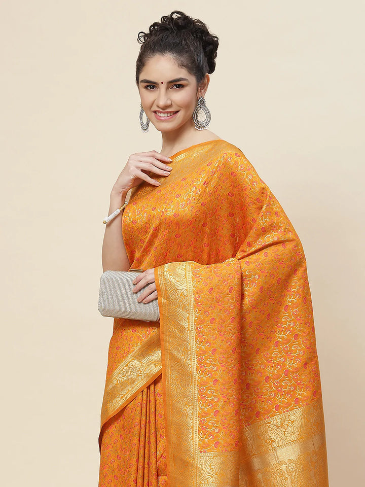 Zari Jaal Handloom Woven Saree
