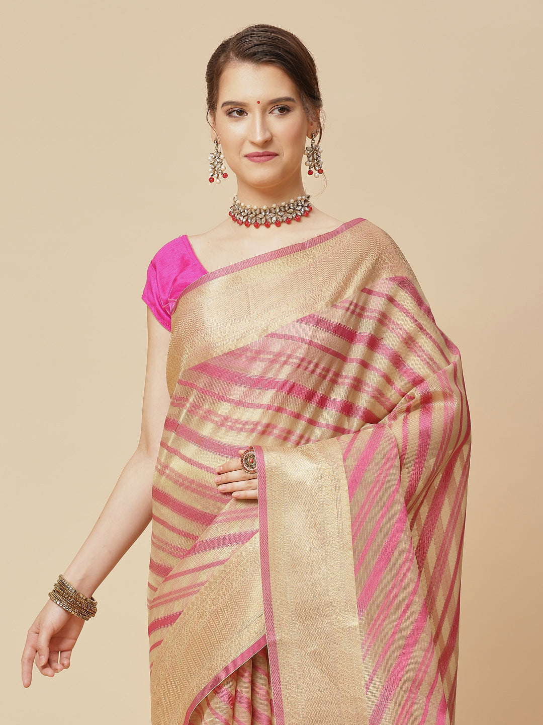 Zazri Border Cotton Woven Saree