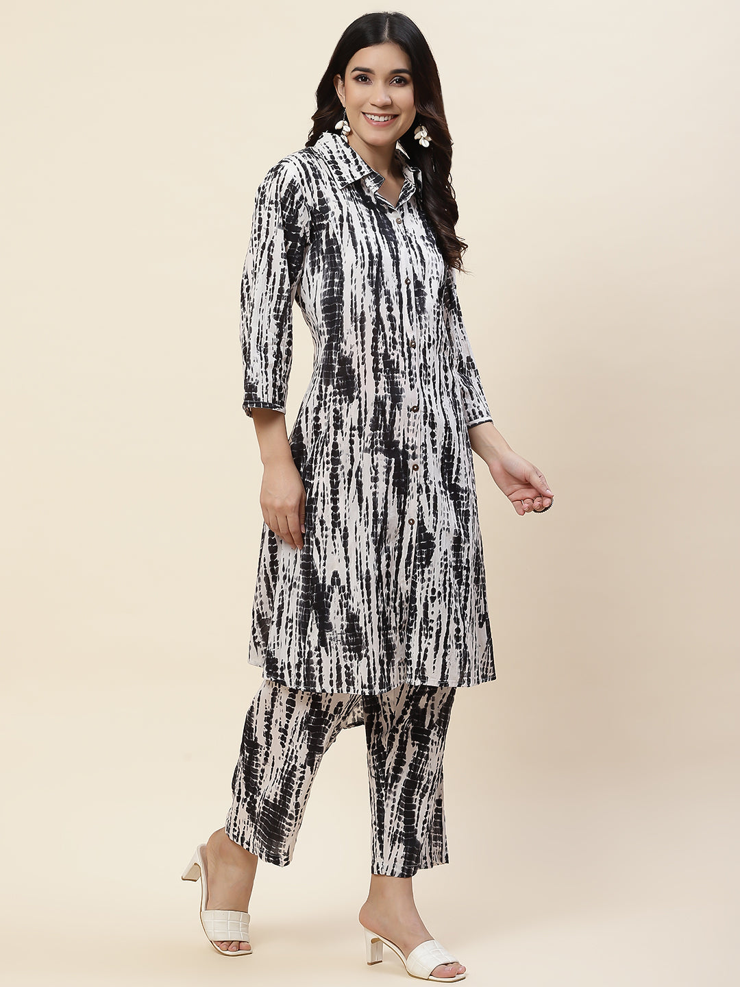 Printed Cotton Kurta With Pants