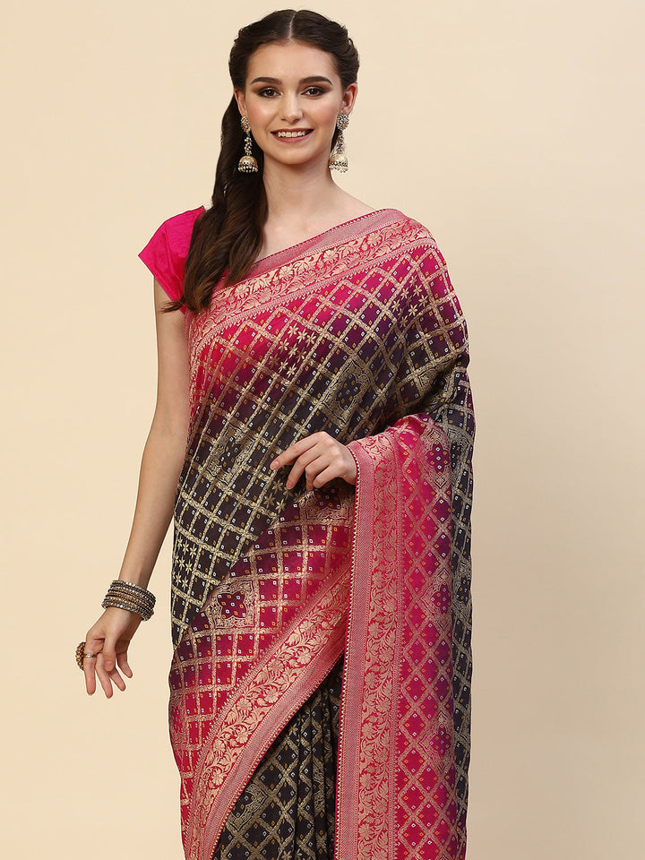 Gharchola Georgette Plain Saree