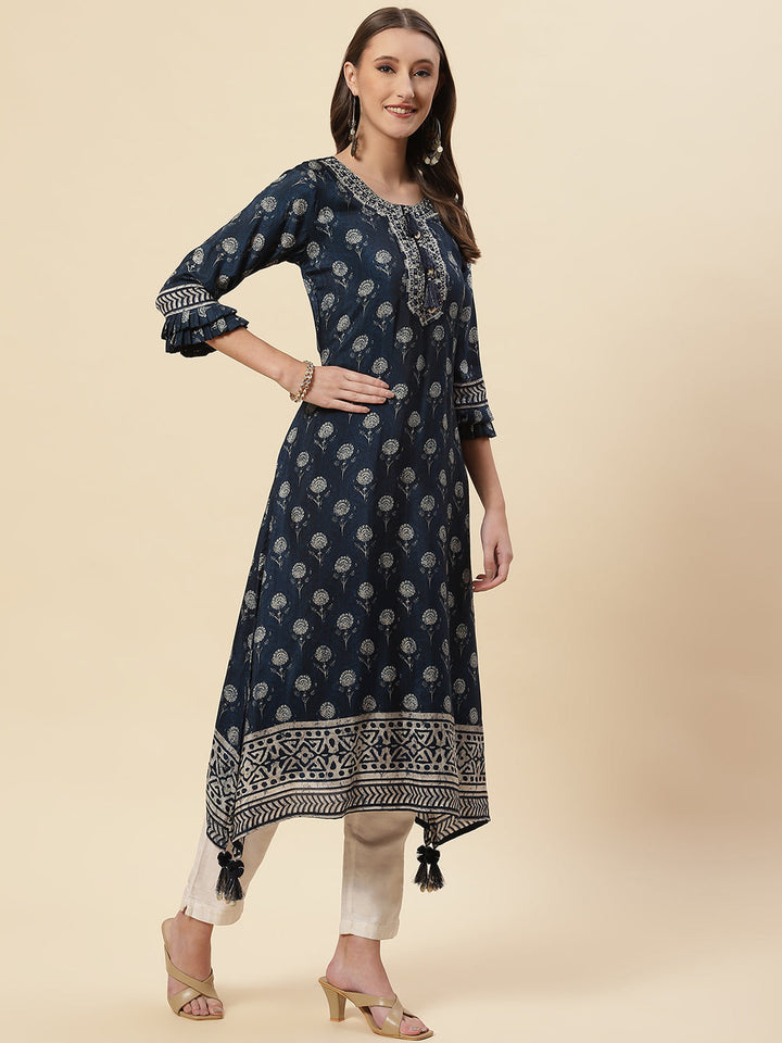 Floral Printed Handloom Kurta