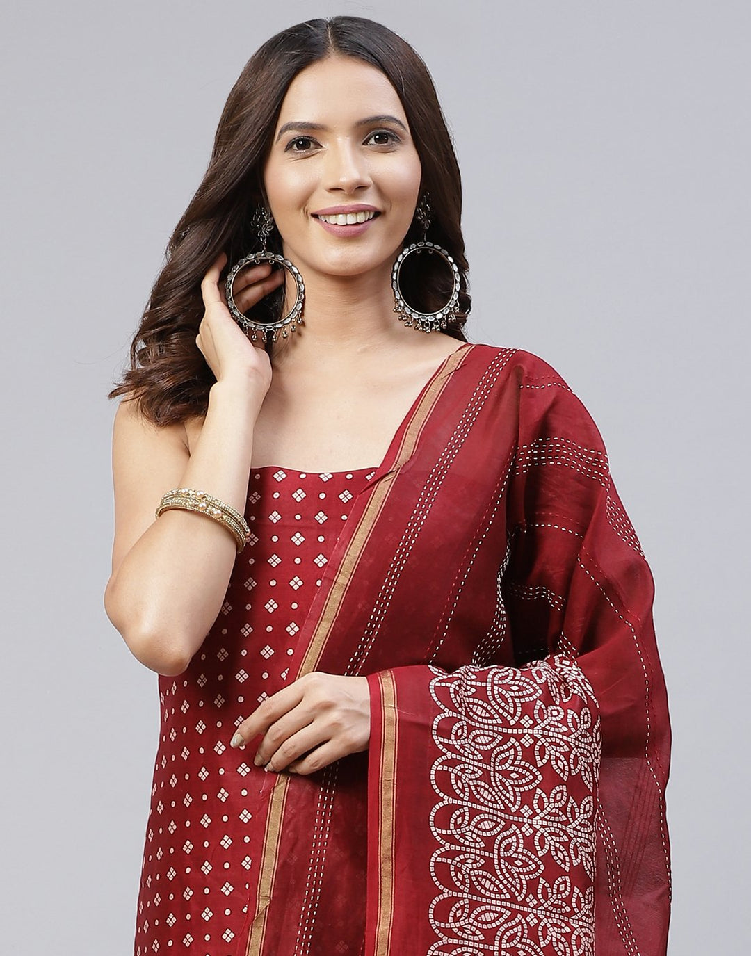 Printed Chanderi Suit Piece
