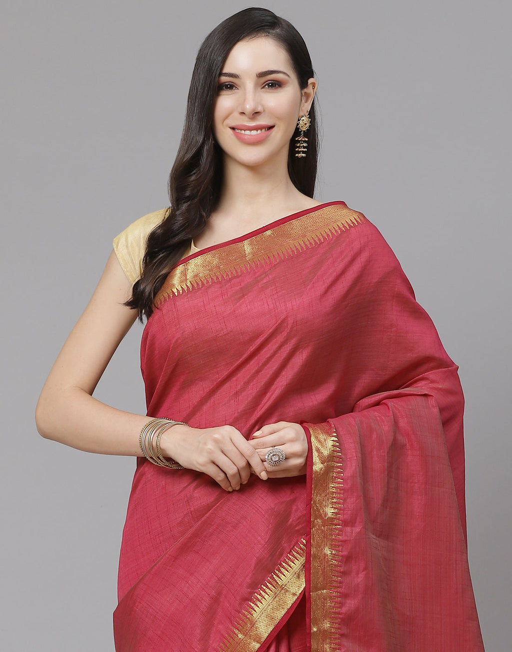 Zari Border Art Handloom Woven Saree