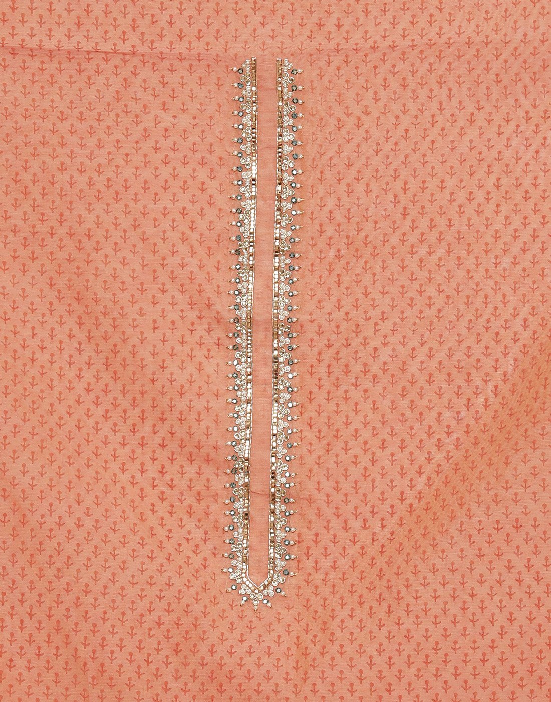Printed Chanderi Suit Piece With Dupatta