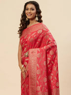Floral Zari Jaal Handloom Woven Saree