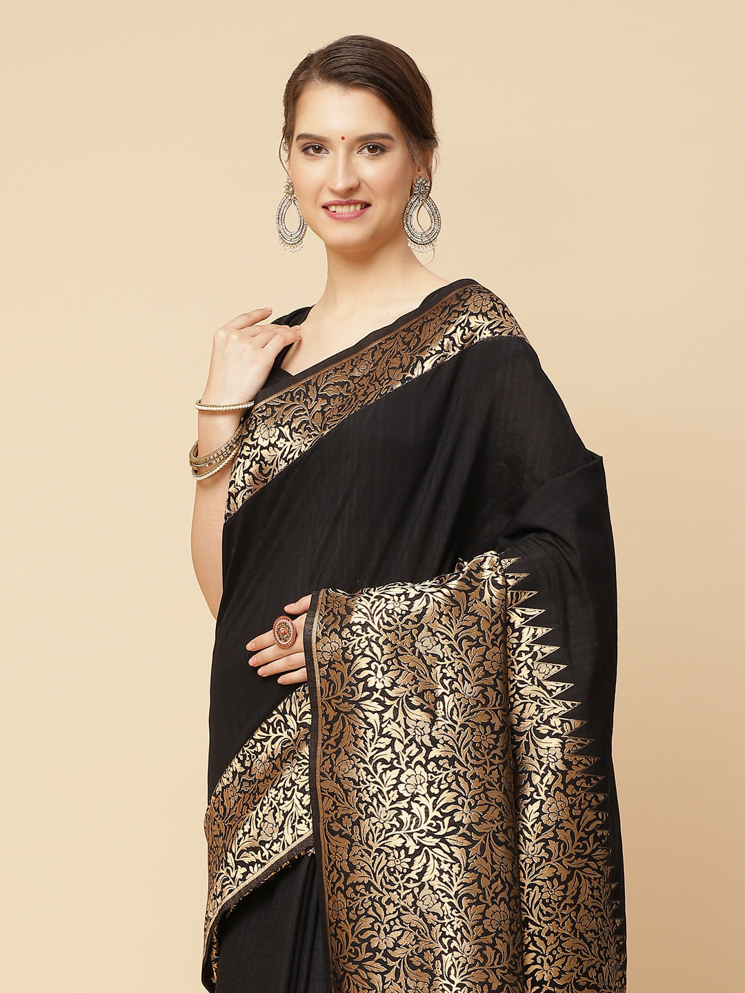 Brocade Zari Jaal Art Handloom Woven Saree