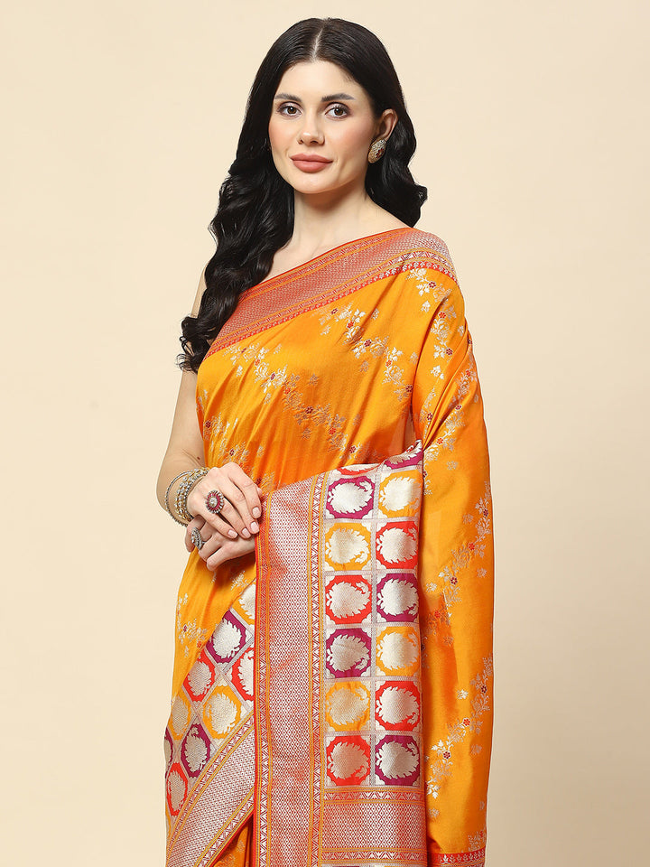 Zari Jaal Woven Art Silk Banarsi Saree