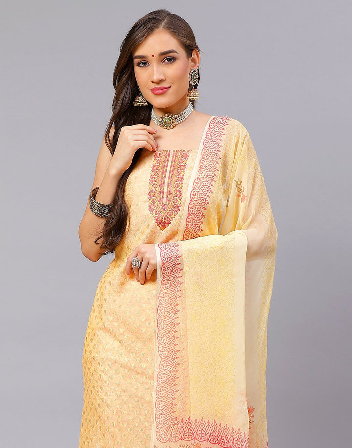 Chanderi Thread work Suit Piece