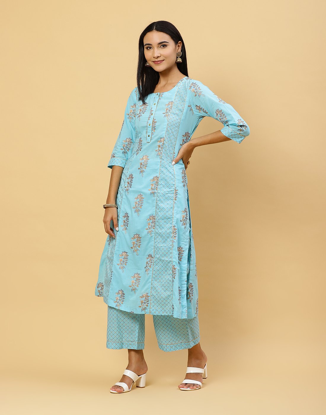 Printed Cotton Kurti With Pant