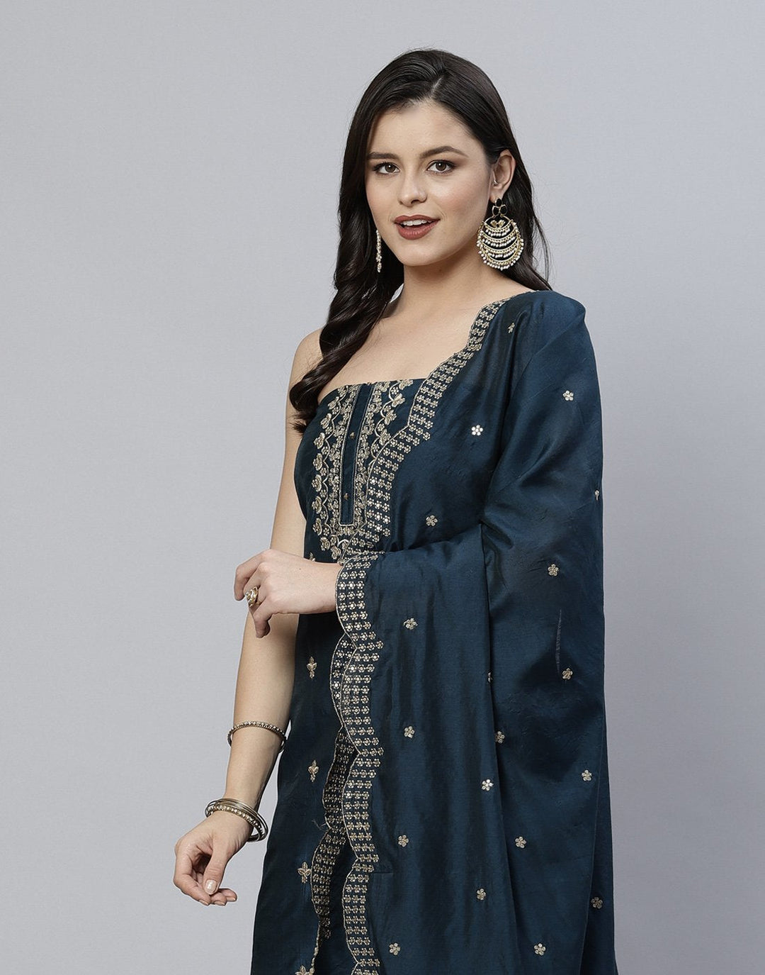 Embroidered Chanderi Suit Piece