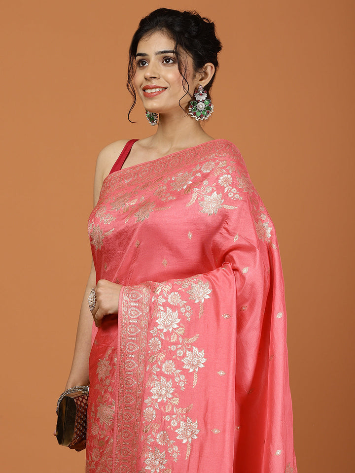 Zari Jaal Art Silk Woven Saree