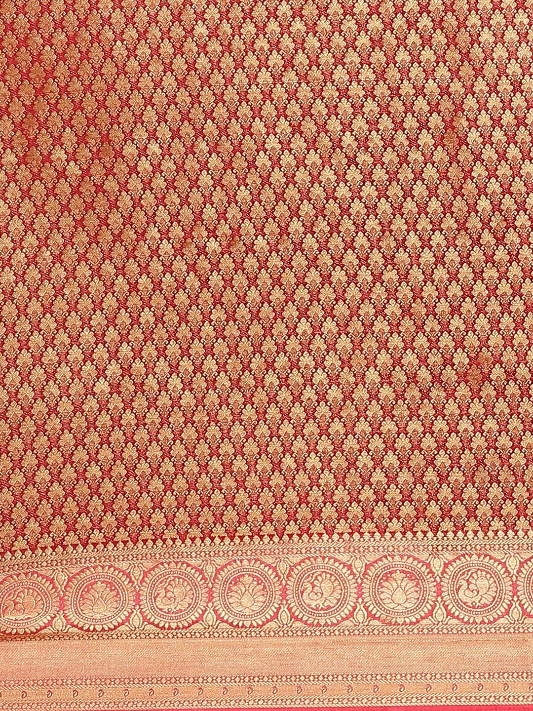 Brocade Zari Booti Art Handloom Woven Saree