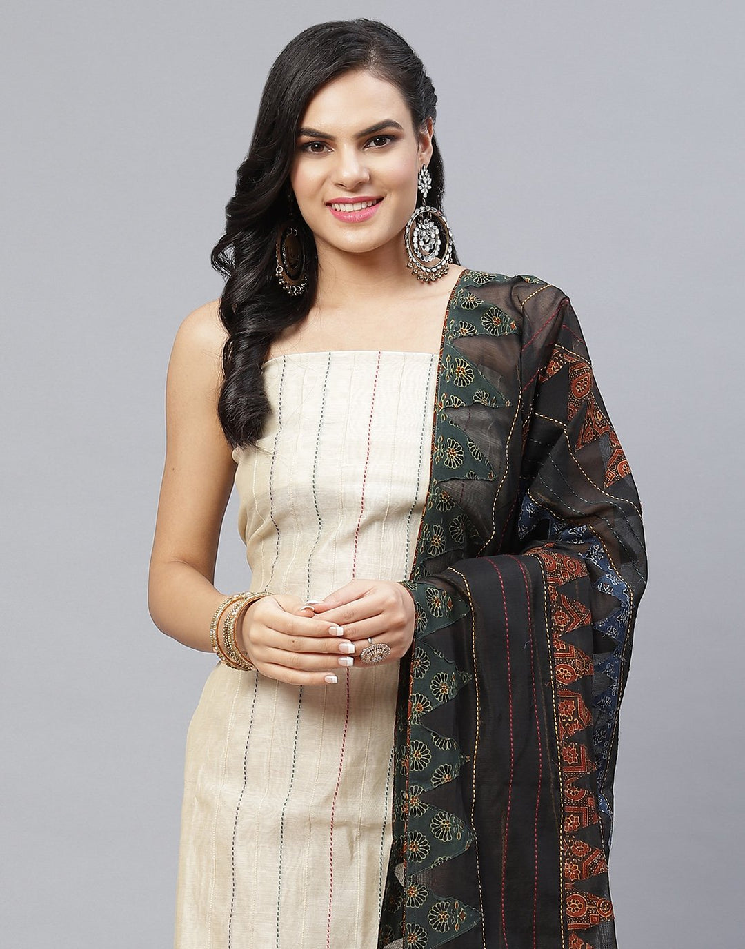 Chanderi Embroidered Suit Piece
