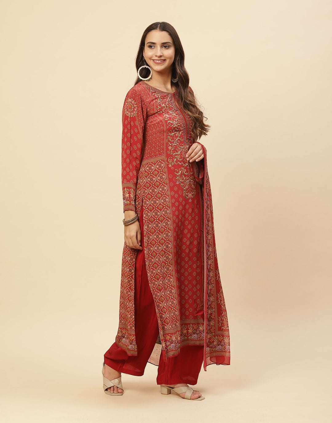 Digital Printed Crepe Salwar Kameez Stitched Suit With Georgette Dupatta