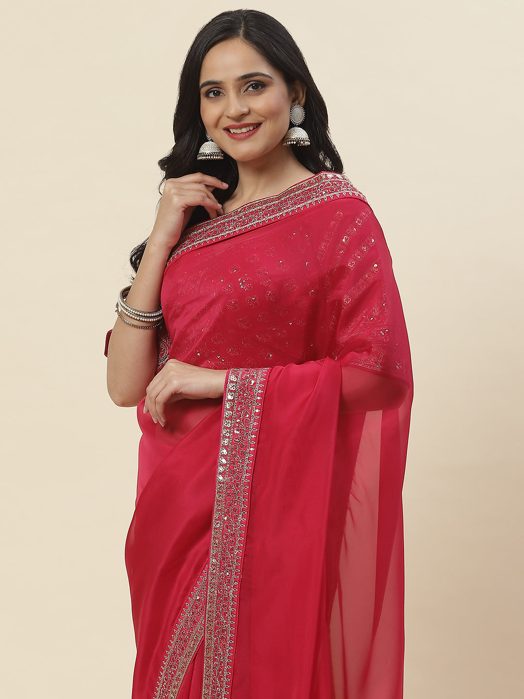 Embroidered Organza Saree
