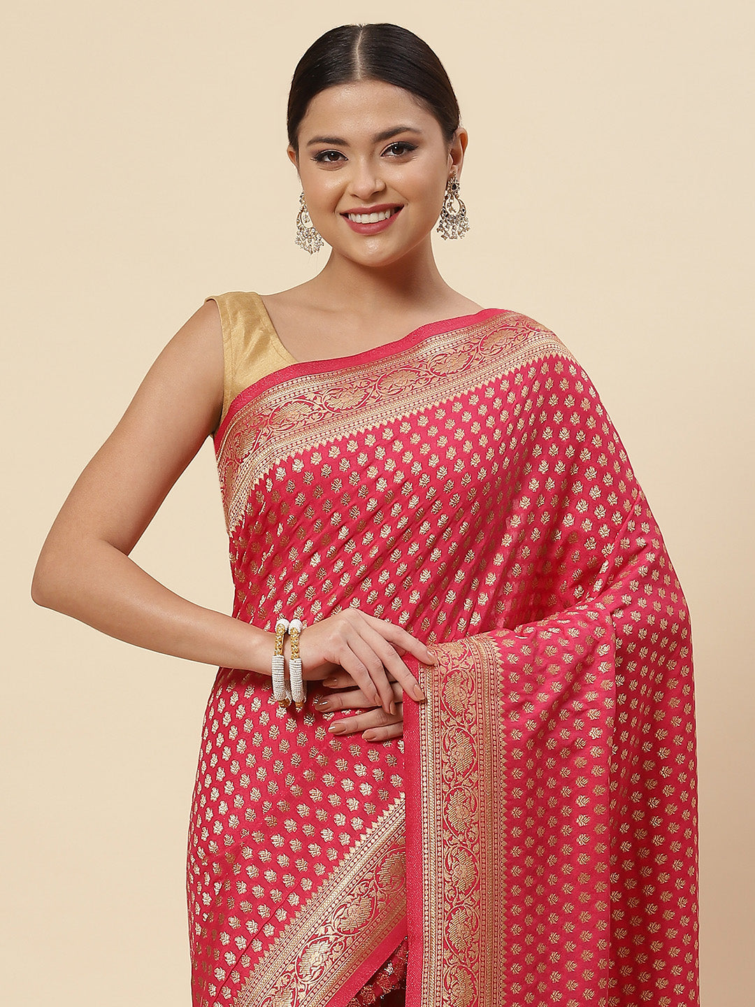 Zari Booti Handloom Woven Saree