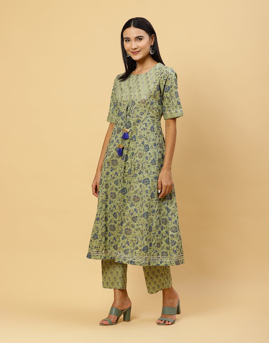 Printed Cotton Kurti With Pant