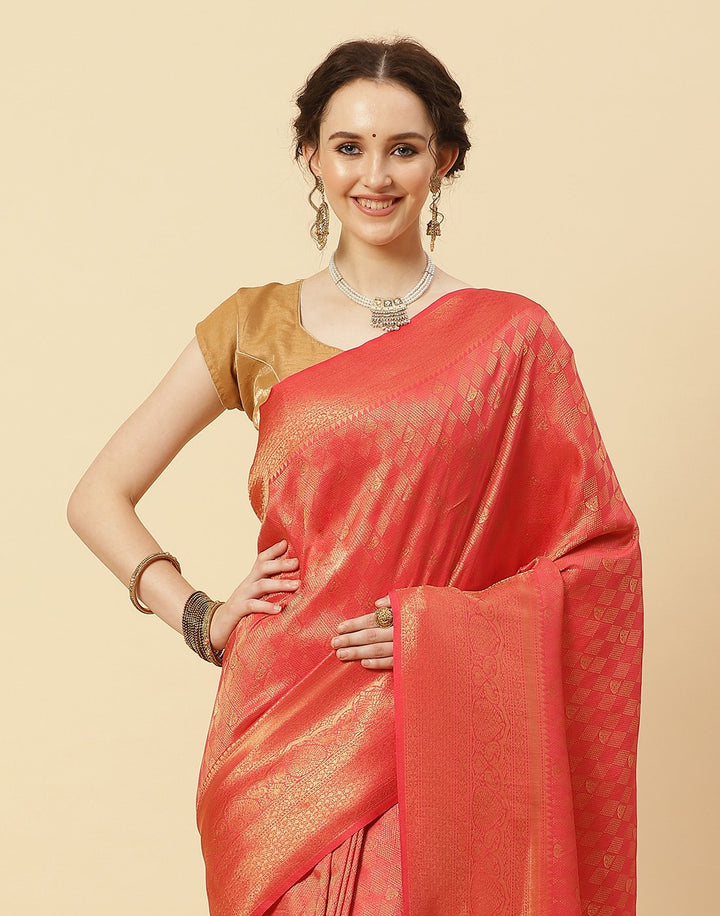 Woven Art Handloom Brocade Zari Jaal Saree