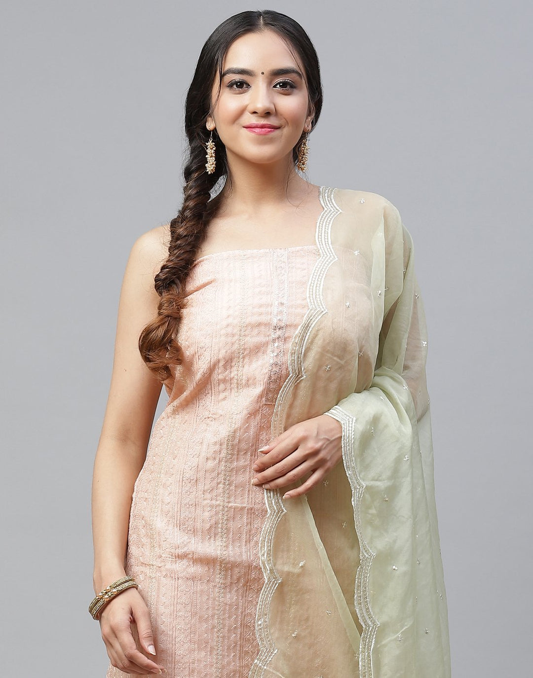 Chanderi Embroidered Suit Piece
