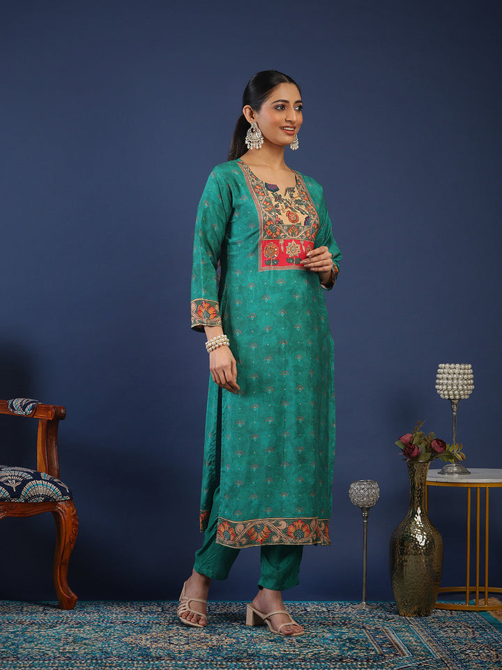 Printed Muslin Kurta With Pant &amp; Dupatta