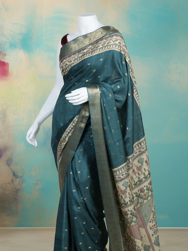 Printed &amp; Woven Design Art Silk Saree