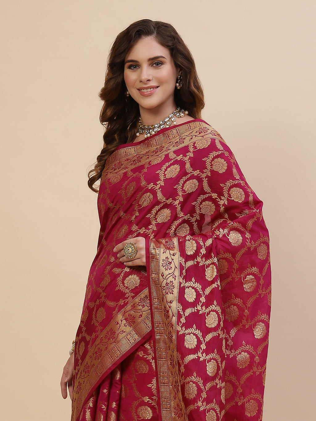 Zari Jaal Cotton Woven Saree