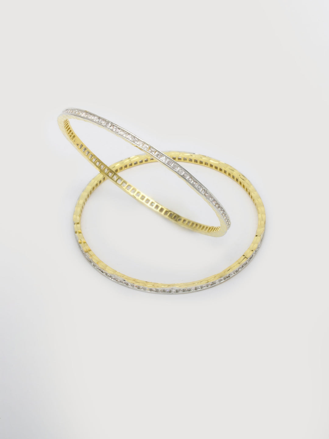 Gold &amp; White Bangle Set