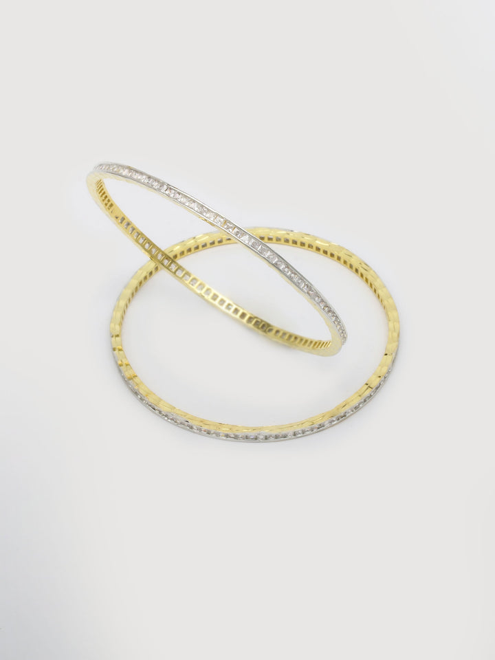 Gold &amp; White Bangle Set