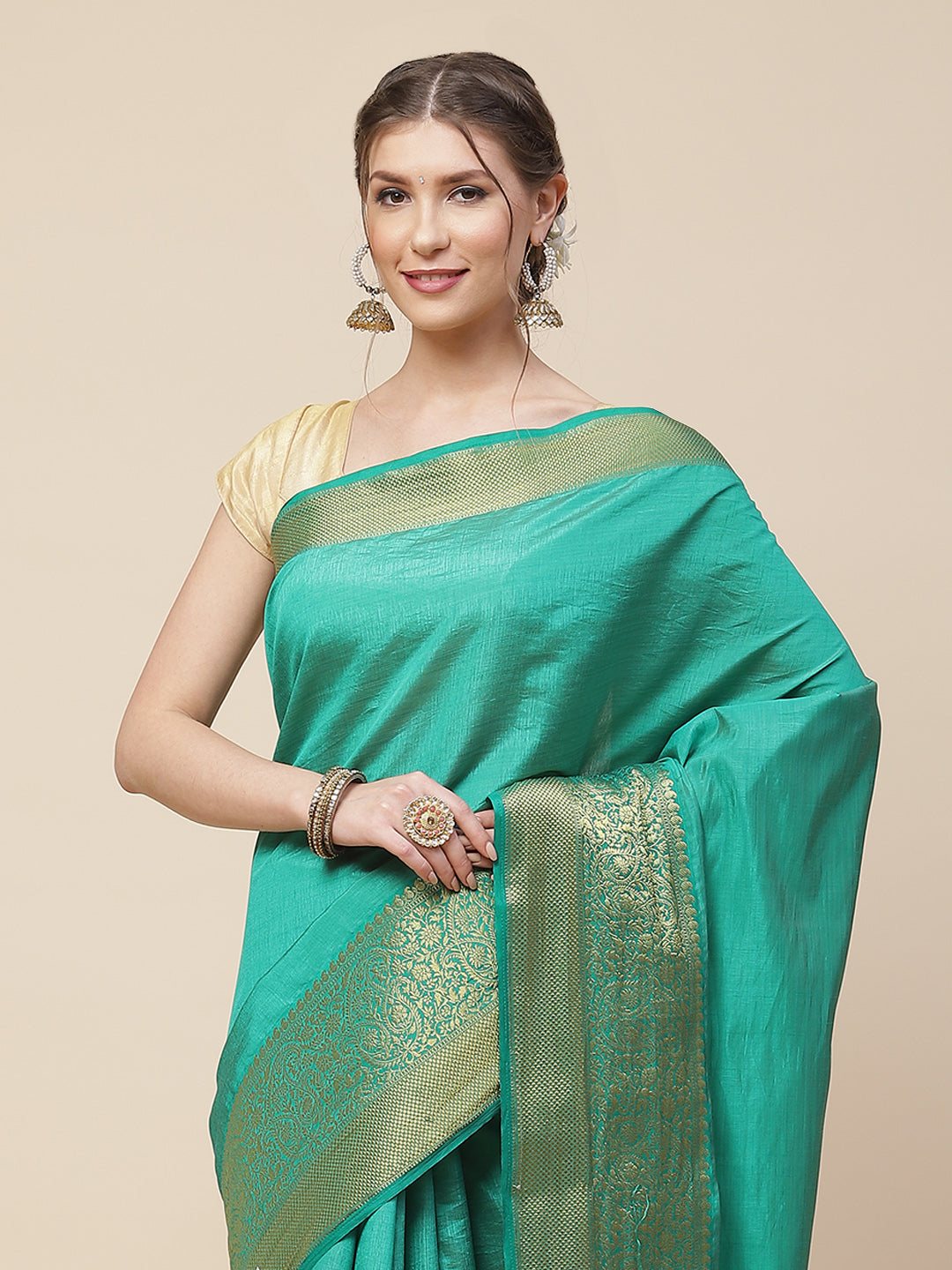 Zari Border Woven Art Handloom Saree