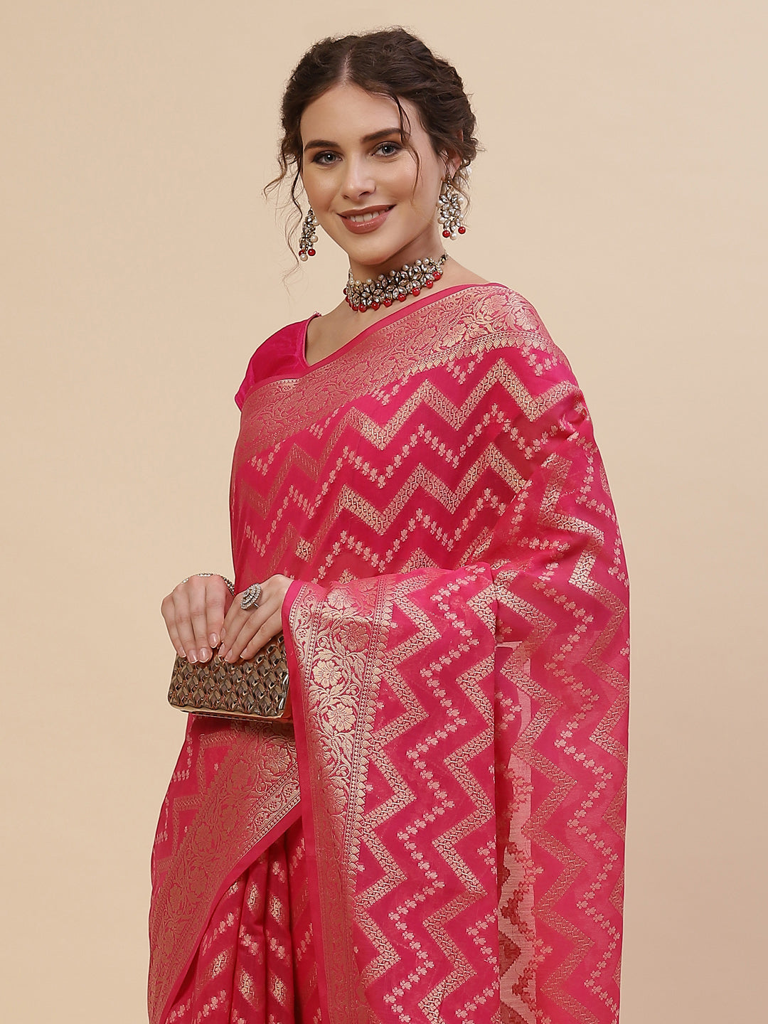 Zari Jaal Cotton Woven Saree