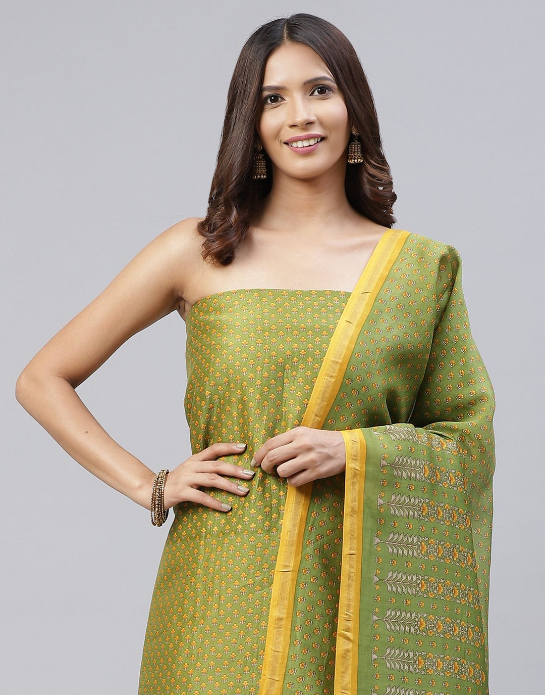 Printed Chanderi Suit Piece
