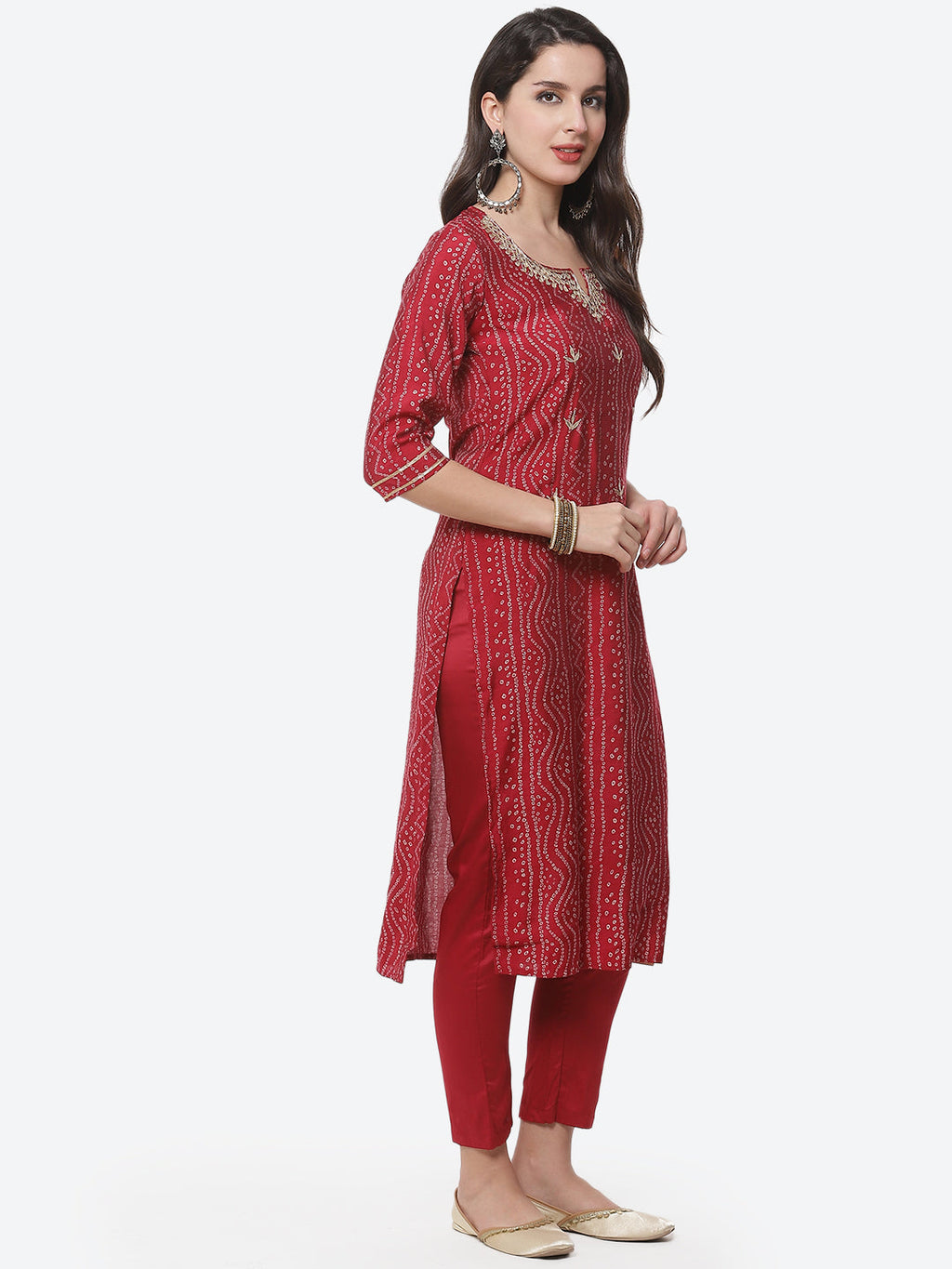 Cotton Muslin Printed Kurti With Pant And Dupatta