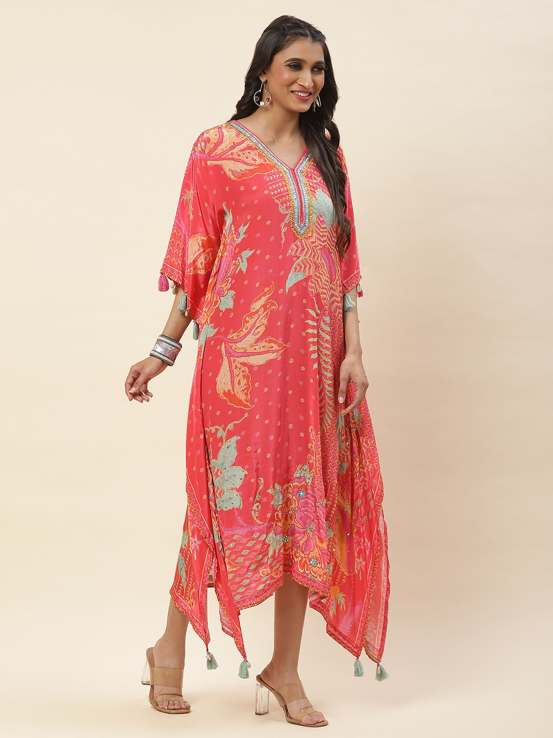 Floral Printed Crepe Kurta