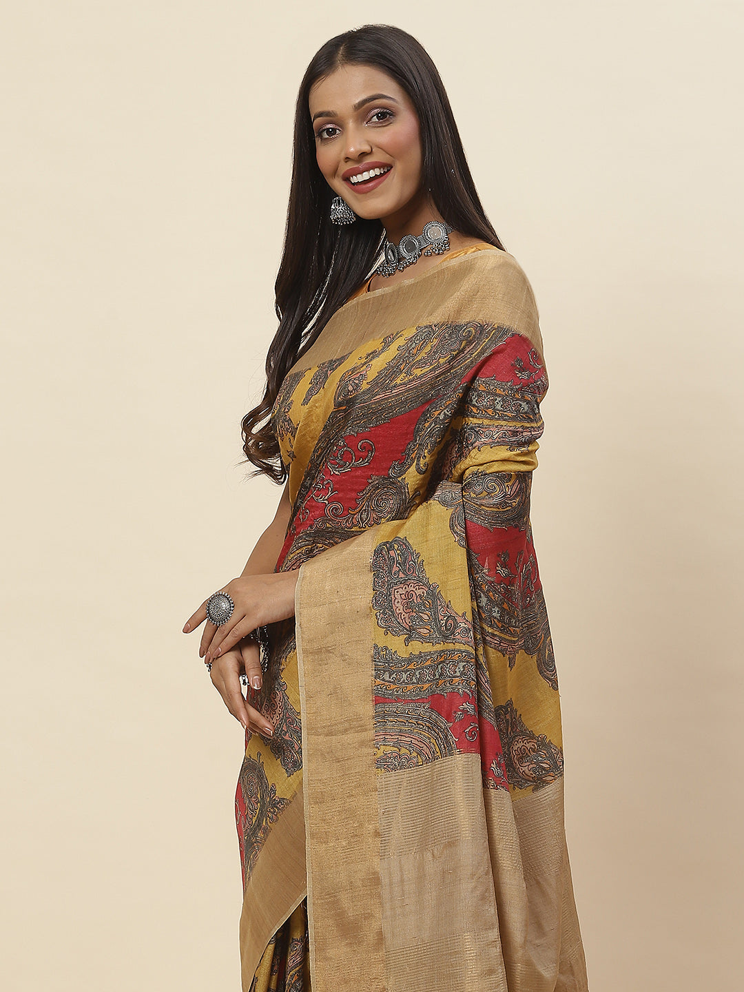 Printed Tussar Saree