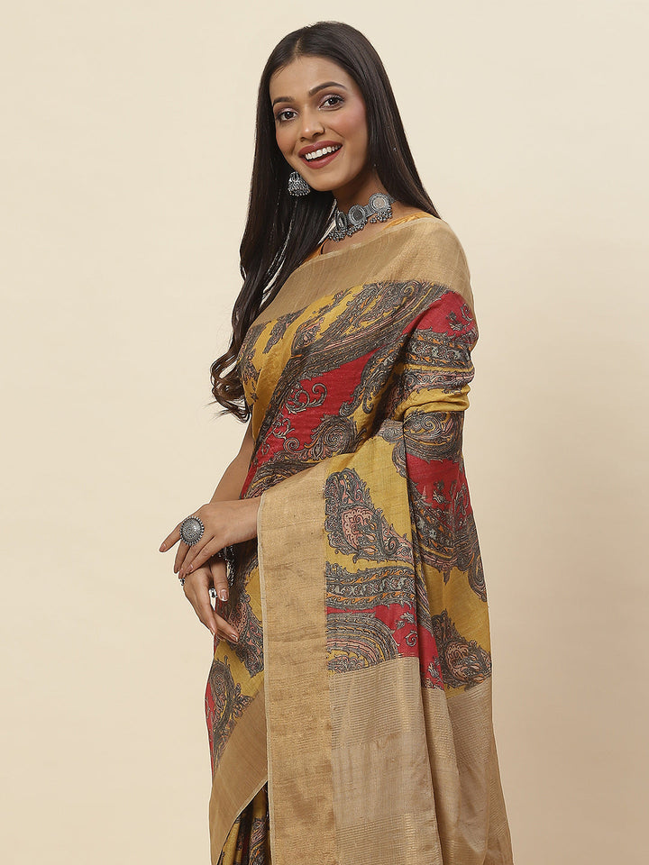 Printed Tussar Saree