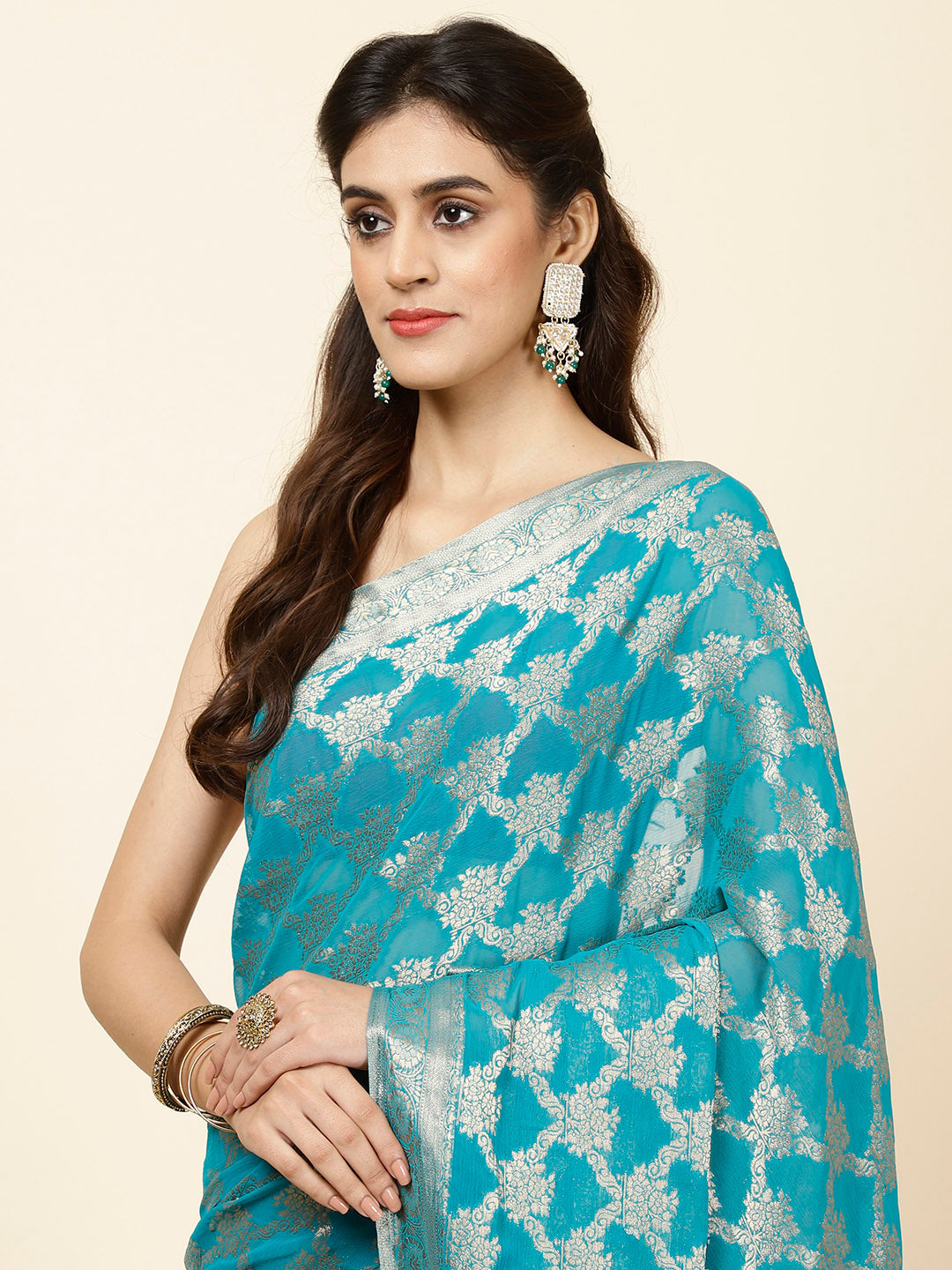 Zari Jaal Woven Chiffon Saree