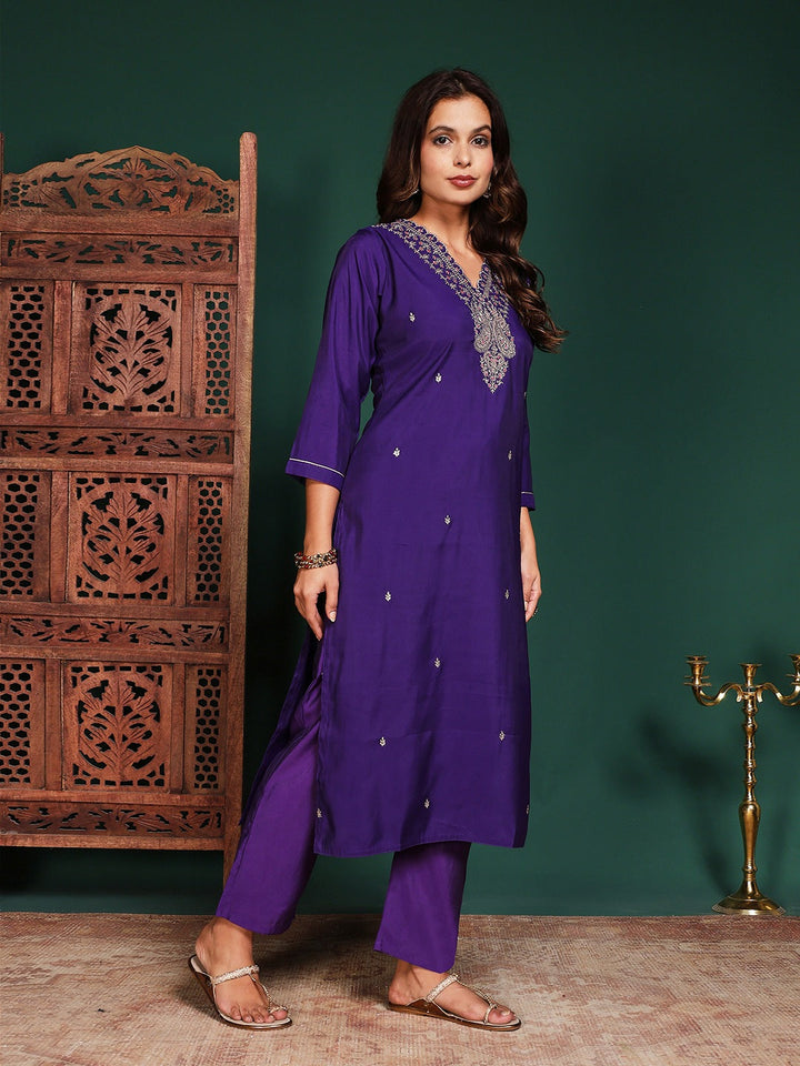 Printed Cotton Blend Kurta With Pant &amp; Dupatta