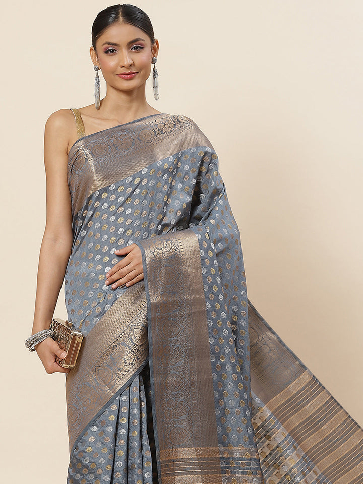 Zari Booti Woven Handloom Saree