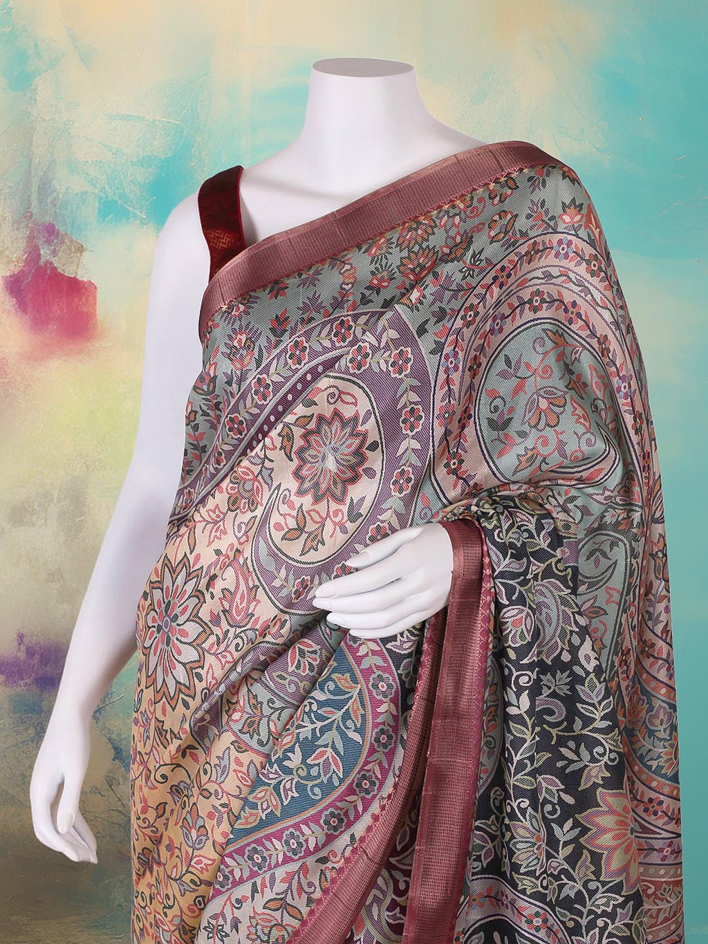 Printed Tussar Saree