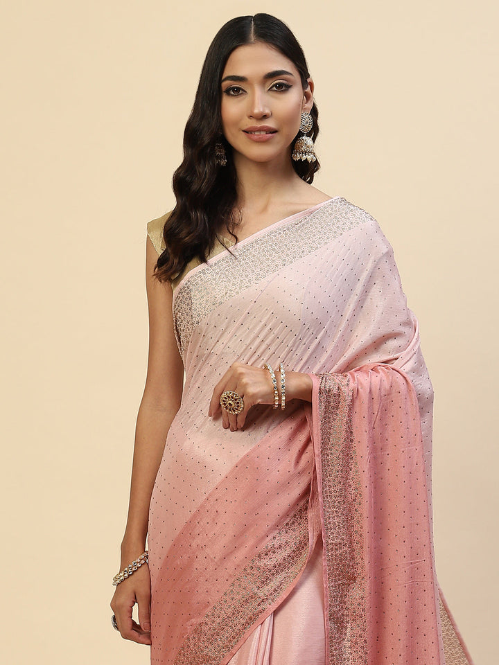Swarovski Embroidered Chiffon Saree