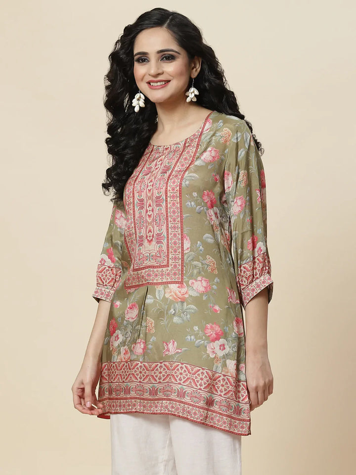 Floral Digital Printed Crepe Kurti
