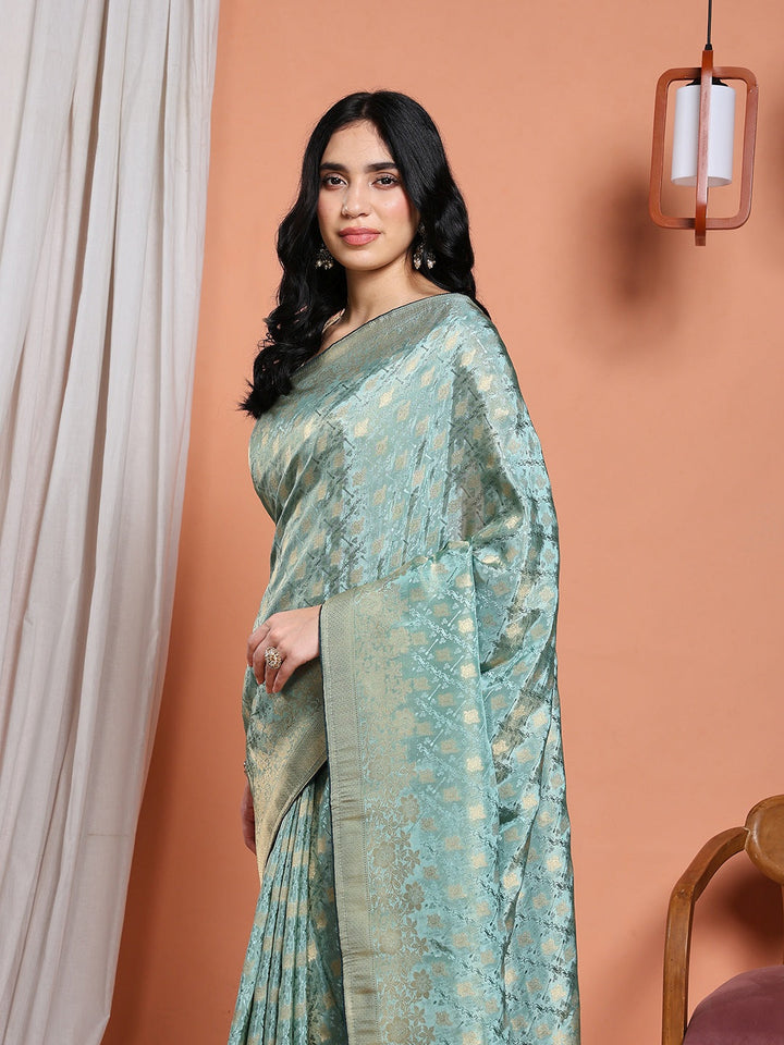 Woven Design Satin Saree
