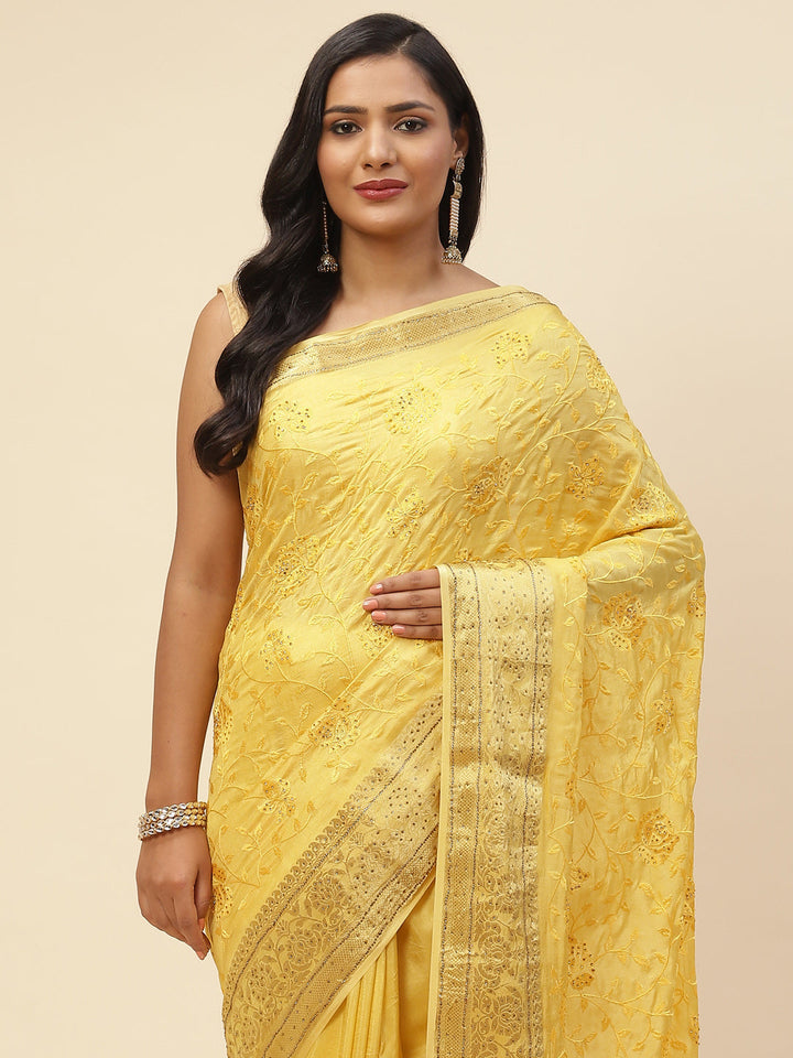 Swarovski Embroidered Handloom Saree