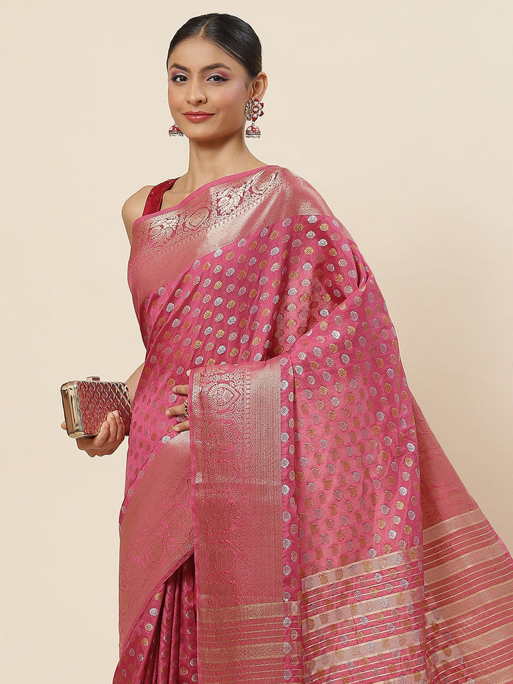 Zari Booti Woven Handloom Saree