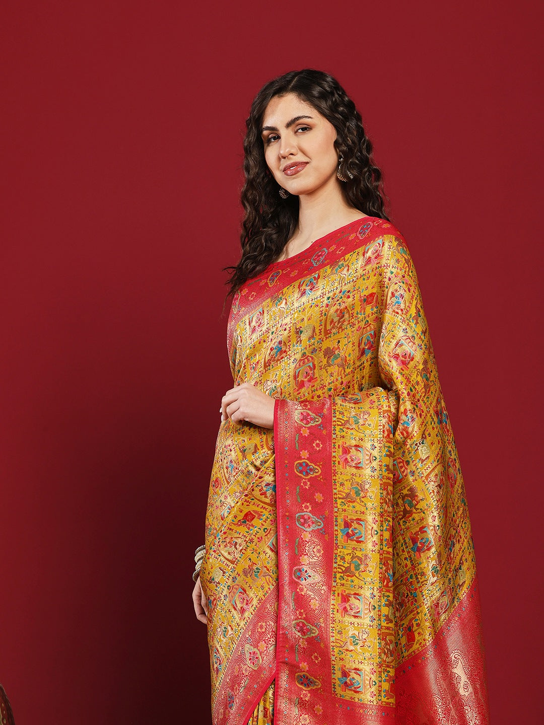 Woven Design Satin Saree